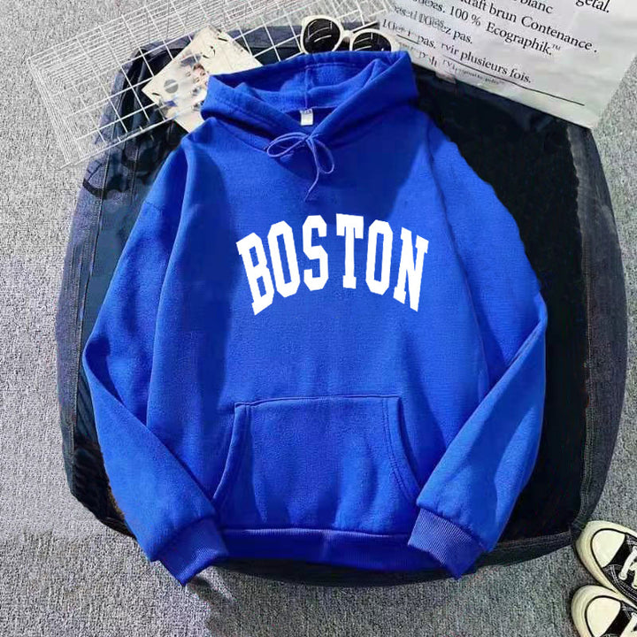 Dame hettegenser med klassisk Boston-print Skjora