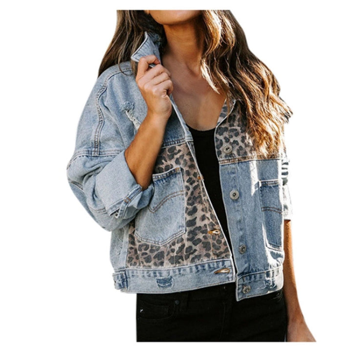 Women's denim jacket with animal print Skjora