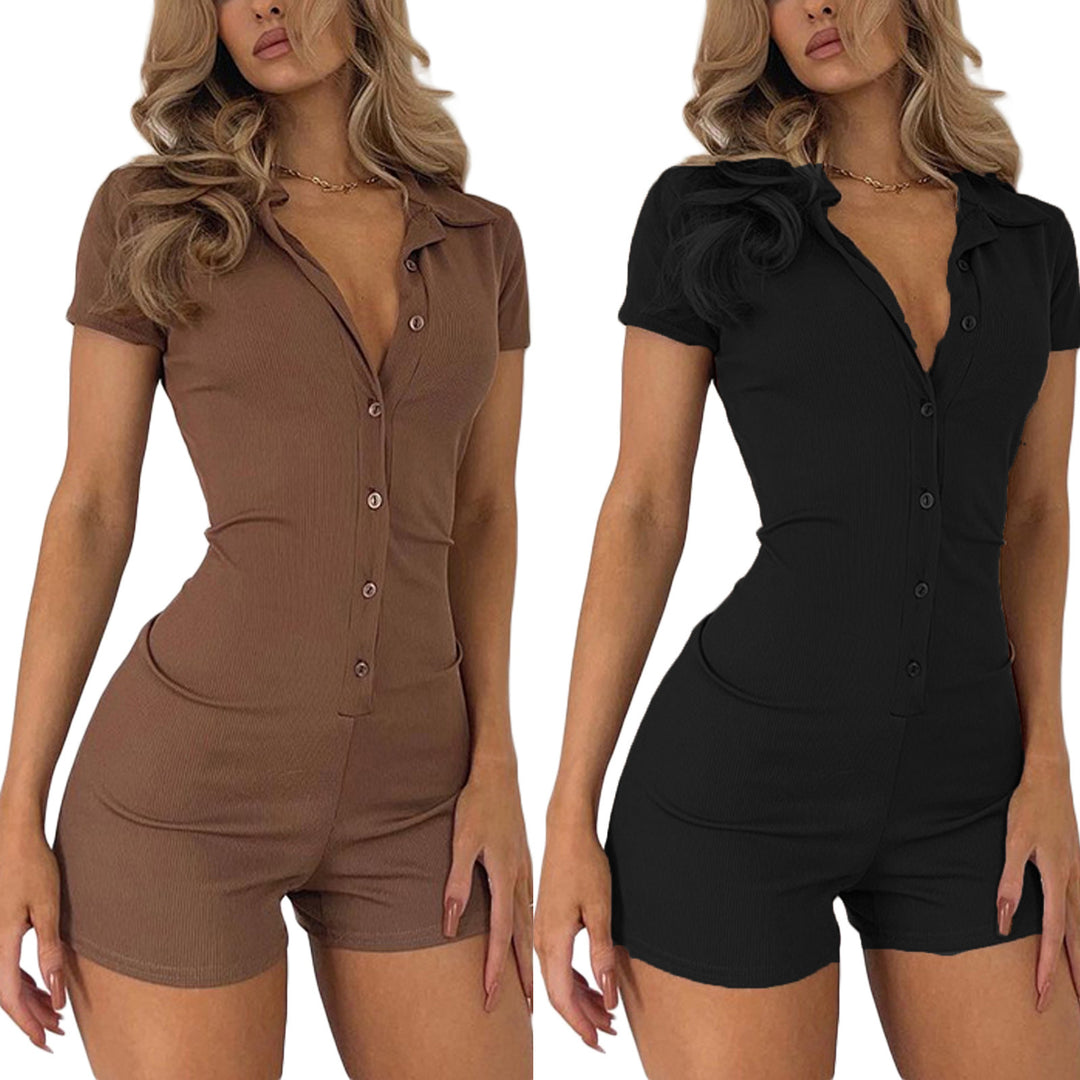 Dame figursydd Playsuit med knapper og kort benlengde Skjora