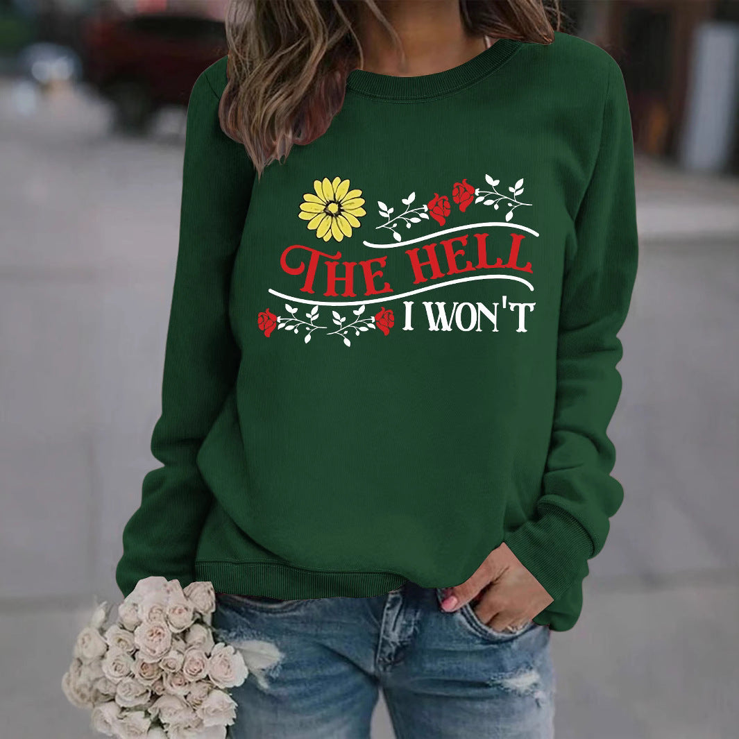 Kvinne sweatshirt med lekent motiv og komfortabel passform Skjora