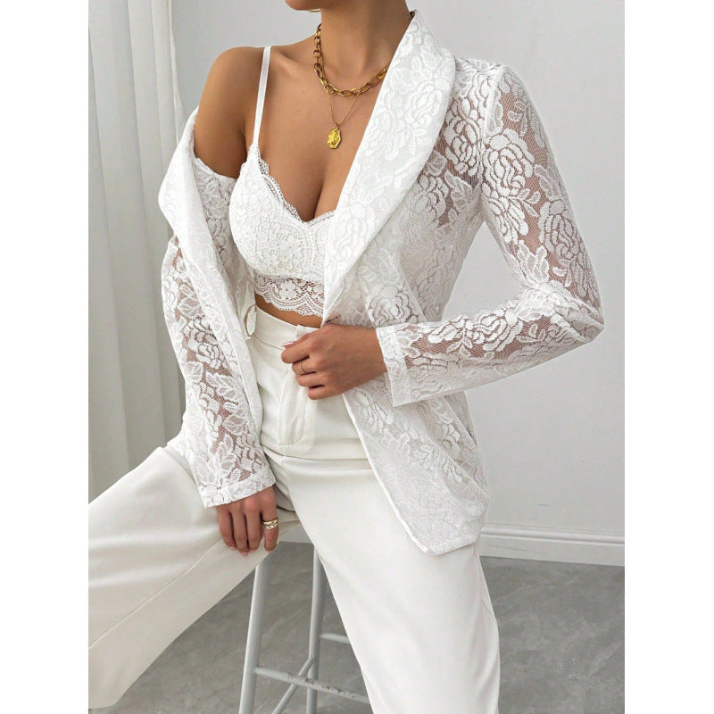 Dame spisser blazer med elegant sjal krage Skjora