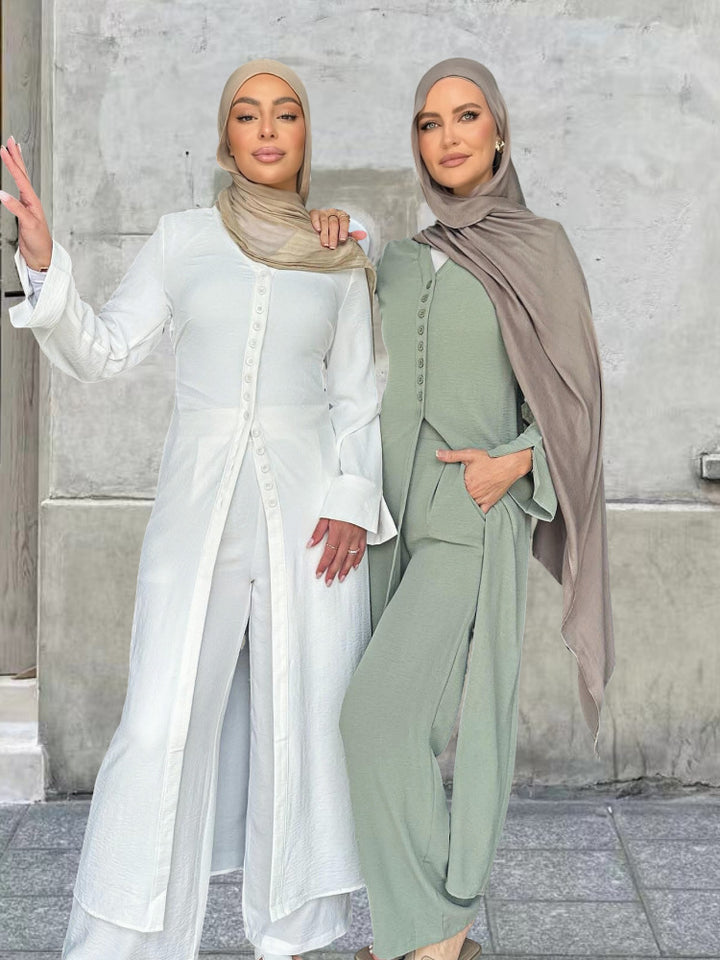 Dame jumpsuit med elegant knappedesign og vide ben Skjora