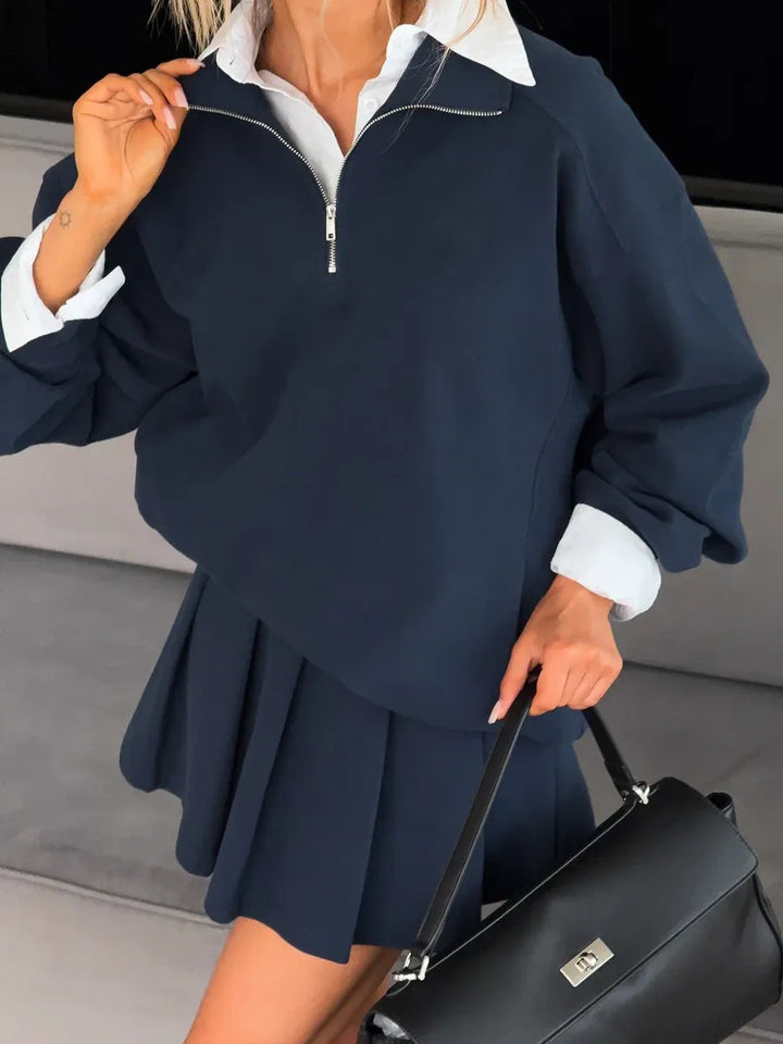 Dame casual hettegenser med full glidelås og oversized fasong Skjora