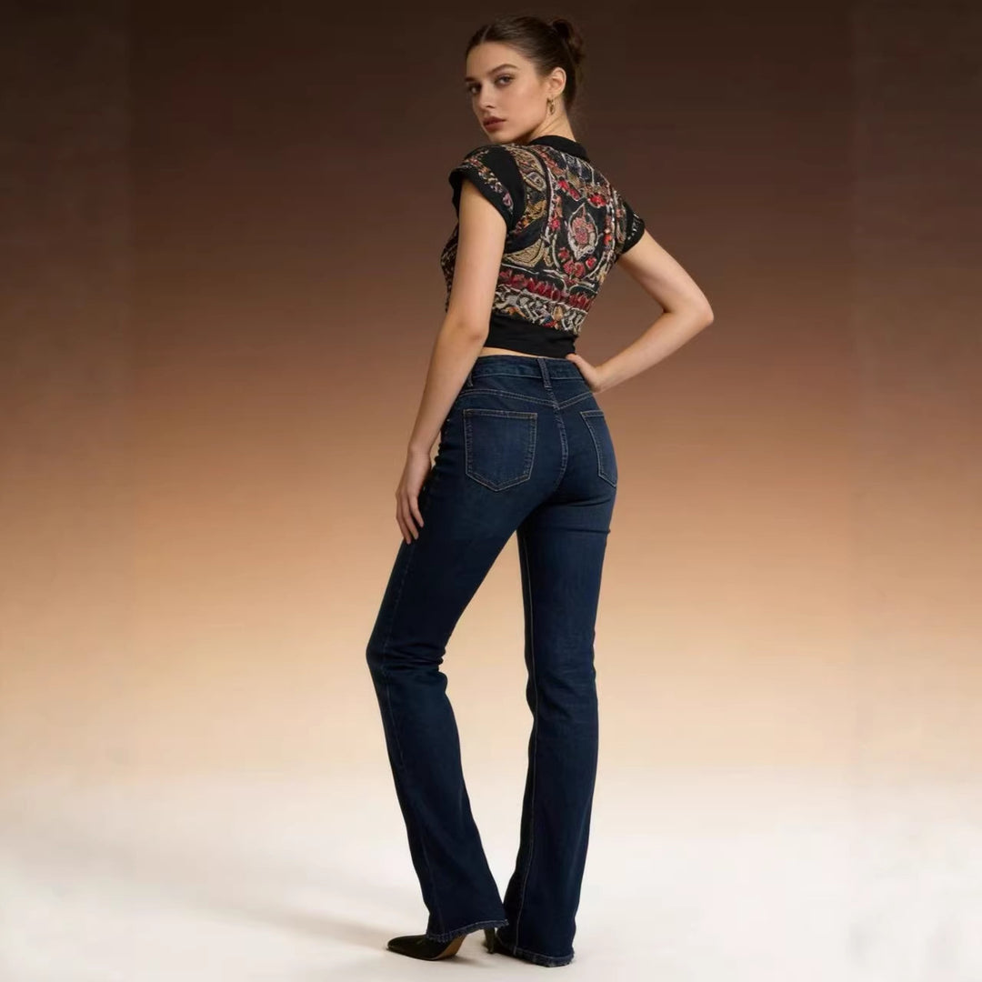 Damer høy midje bootcut jeans i elegant design Skjora