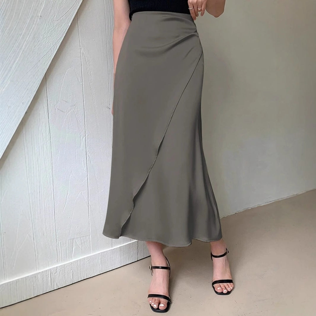 Dame omslagskjørt med flytende snitt og elegant drapering Skjora
