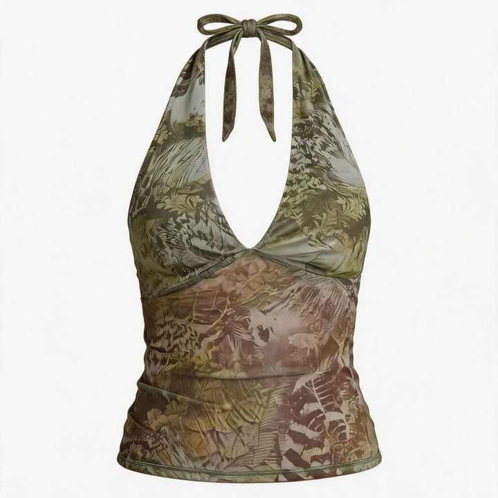 Women's Elegant and close-fitting top in a trendy pattern Skjora