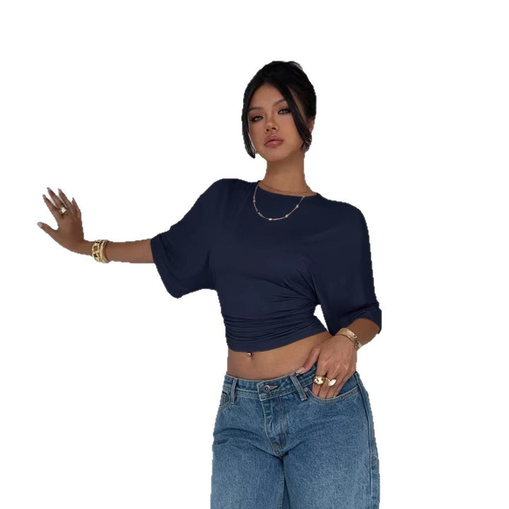 Dame Korteermet Crop-Top Skjora