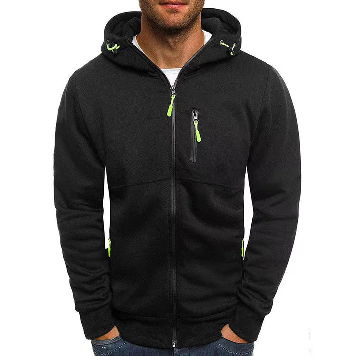 Herre hoodie med funksjonelle glidelåslommer og sporty design Skjora