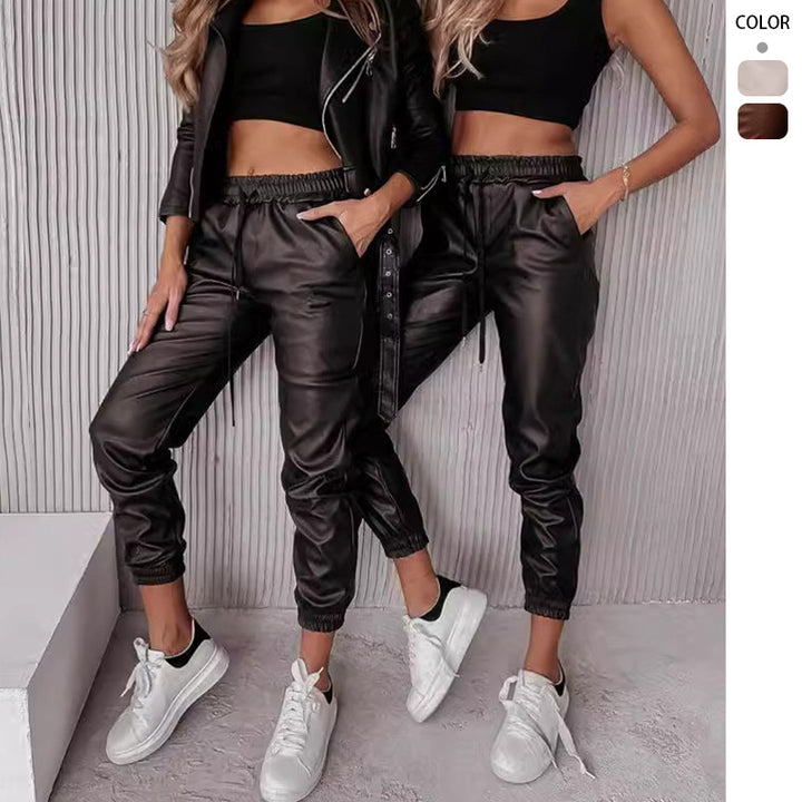 Kvinnes Casual Oversized Skjorte med Joggebukse Sett Skjora