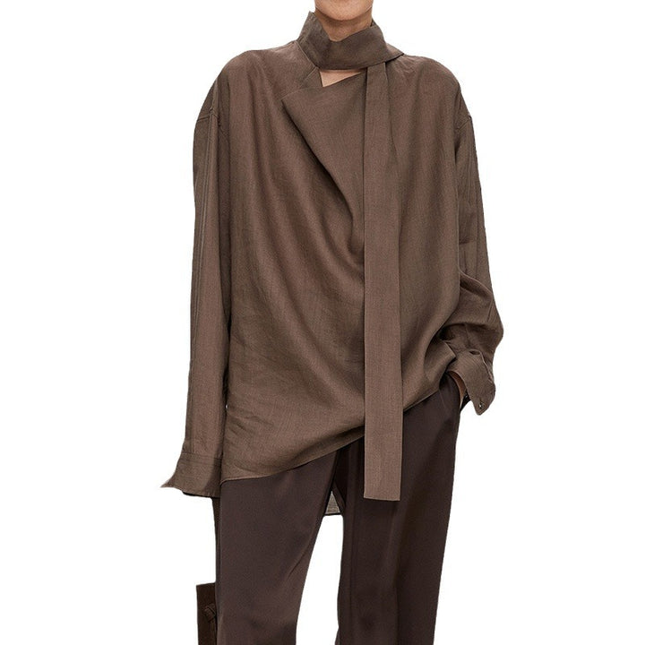 Damer elegant, skulderfritt bluse med raffinert krage Skjora