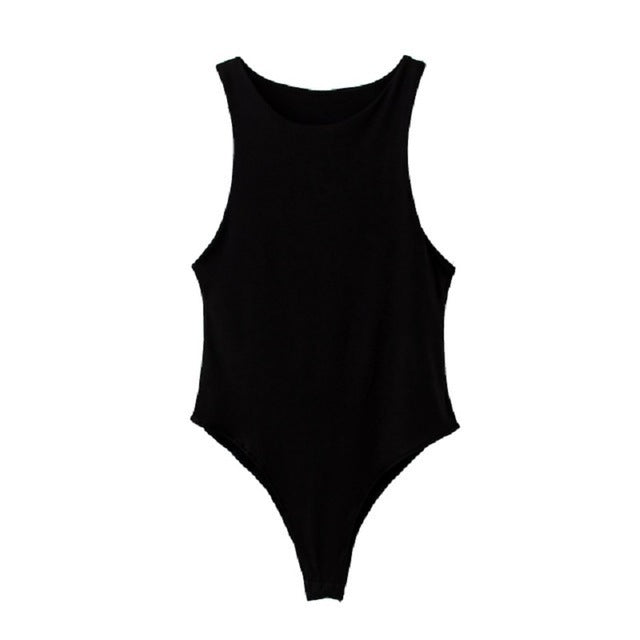 Dame sporty jumpsuit med høye benutskjæringer og rund halslinning Skjora