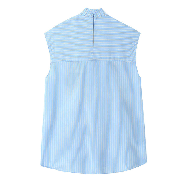 Damer skjorte med dekorativ sløyfe og elegant stripeutseende Skjora