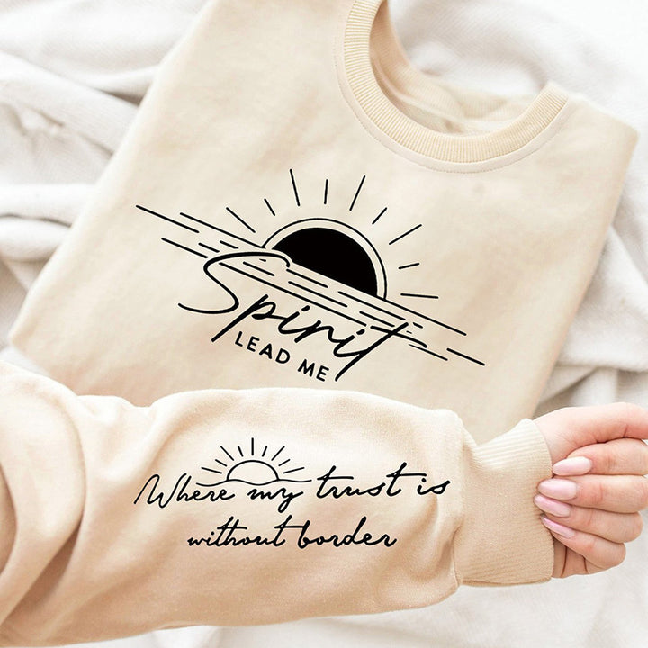 Damesweatshirt med inspirerende trykk og mykt flytende stoff Skjora