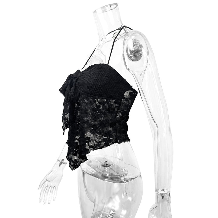 Dame Spets-bustier med bånd og transparent design Skjora