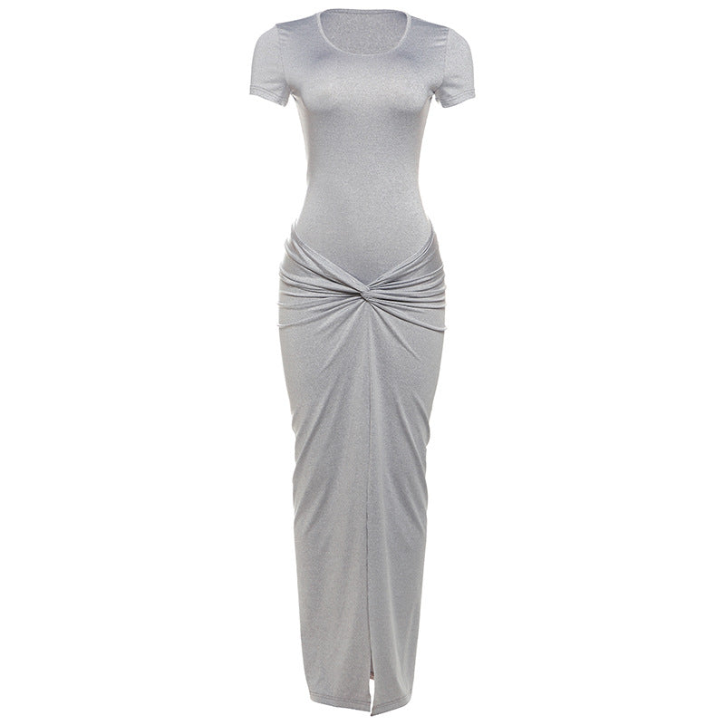Damer Maxi Kjole med elegant innpakningsdesign og stilige draperingselementer Skjora