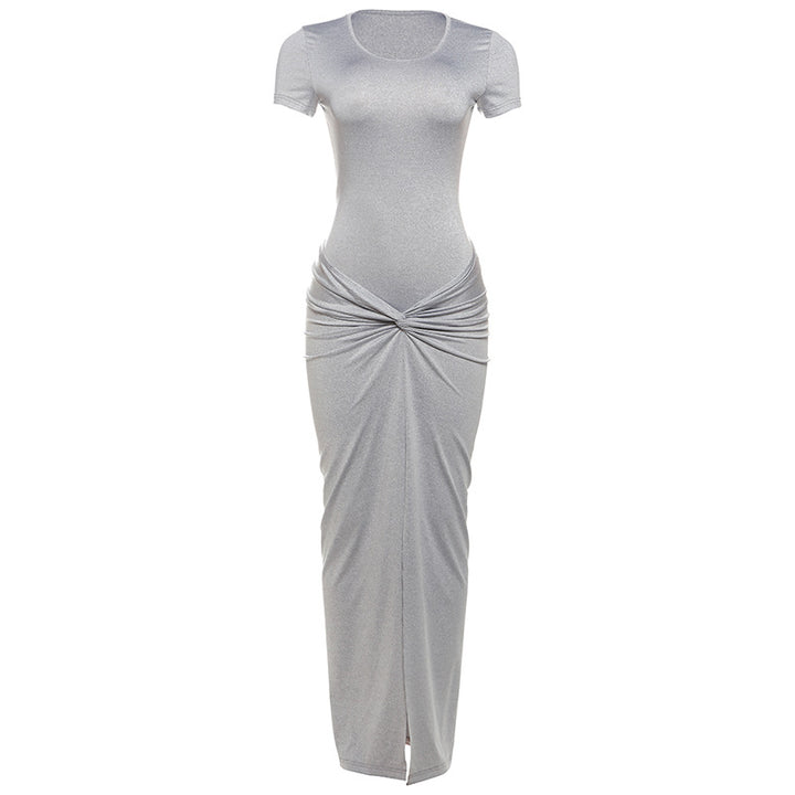 Damer Maxi Kjole med elegant innpakningsdesign og stilige draperingselementer Skjora