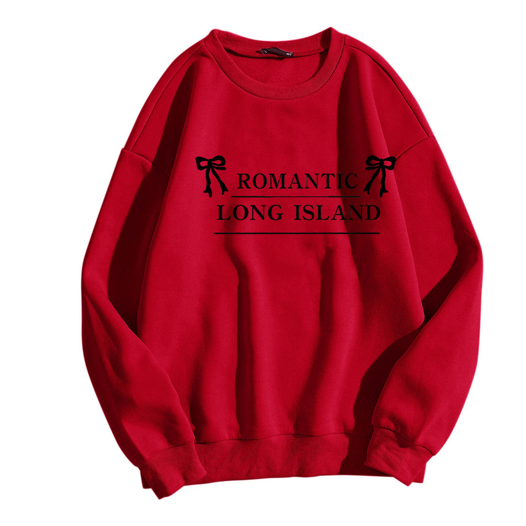 Damer avslappet sweatshirt med romantisk tekst Skjora