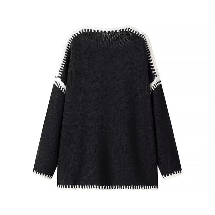 Kvinnenes åpne cardigan med elegante kontrastsømmer Skjora