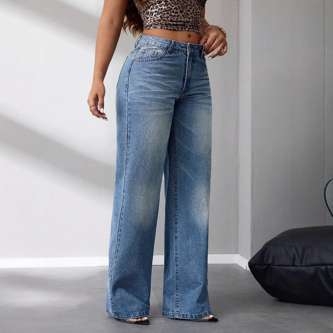 Dames vide høytrykkjeans i en avslappet vintagestil Skjora