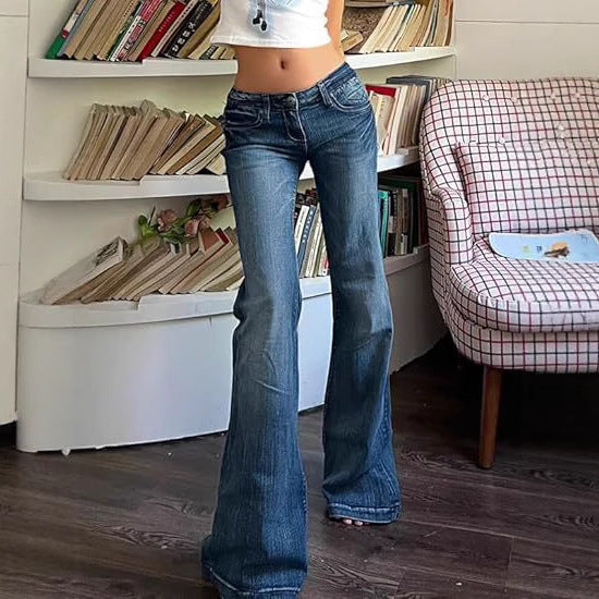 Dame Bootcut-jeans med fleksibel passform og høy midje Skjora
