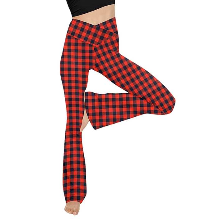 Dame Bootcut Yoga-bukse laget av elastisk materiale med høy midje Skjora