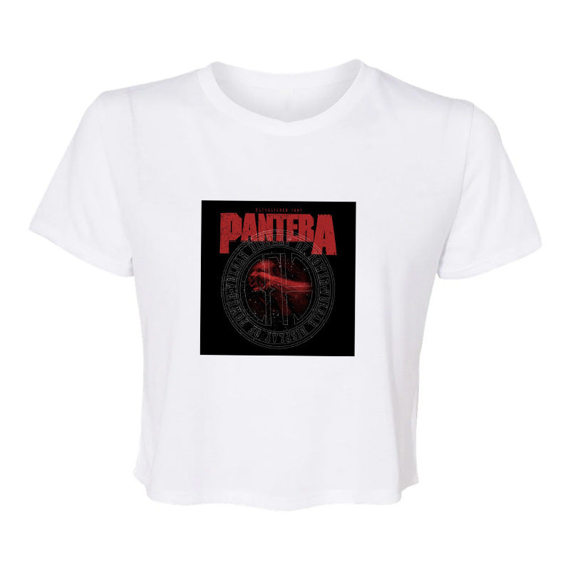 Dame ermeless T-skjorte med trykt vintage-motiv Skjora