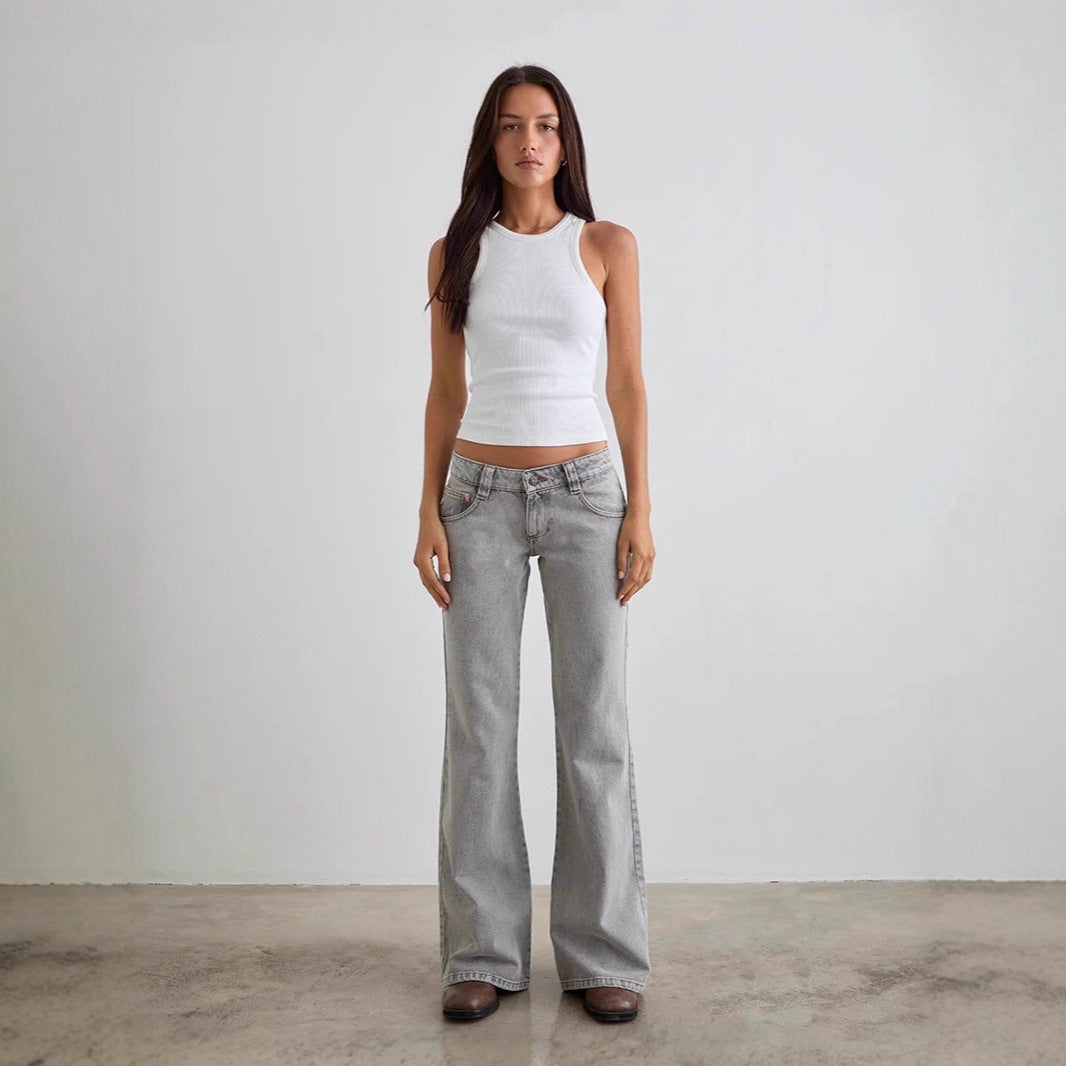 Dame bootcut Jeansbukse med høy midje og moderne snitt Skjora