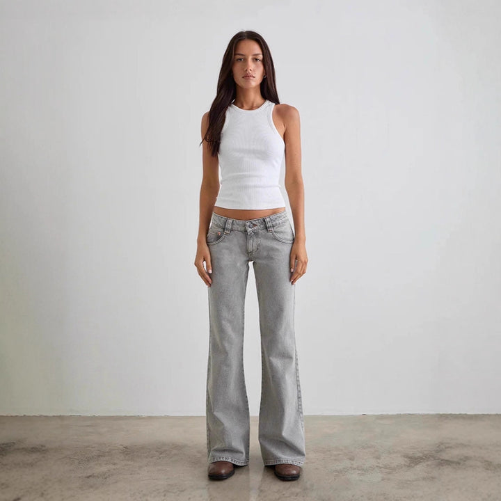 Dame bootcut Jeansbukse med høy midje og moderne snitt Skjora