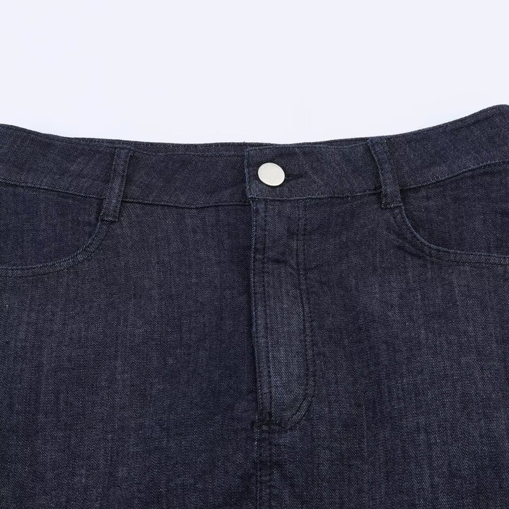 Damejeansrok med elegant spiss og knappe detaljer Skjora