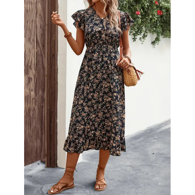 Dame Midi-kjole med blomsterdesign Skjora