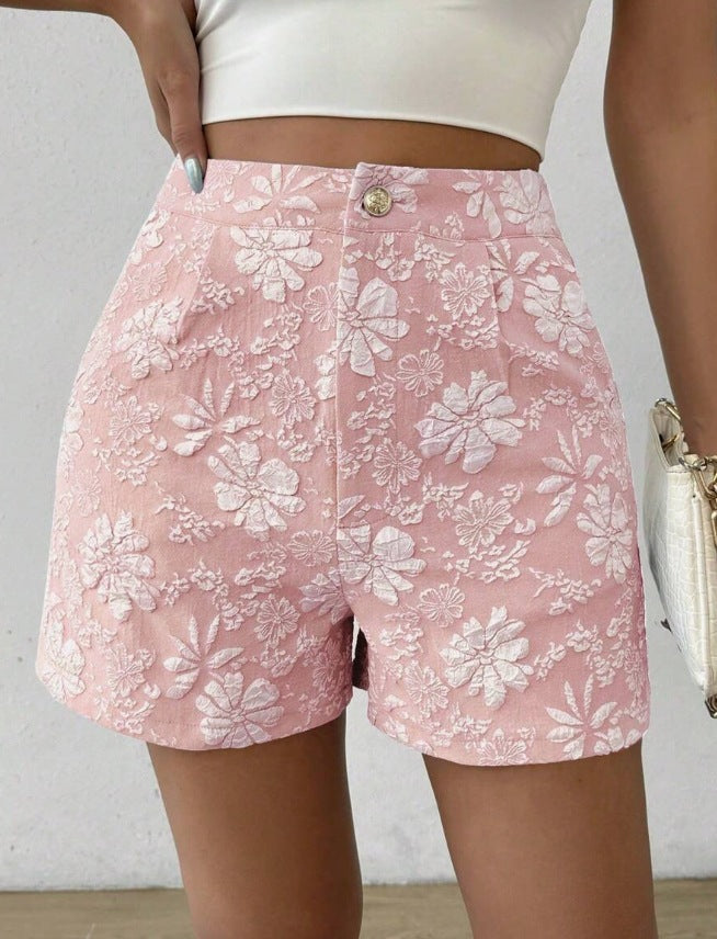 Dame Mote Shorts med Blomsterbroderi Skjora