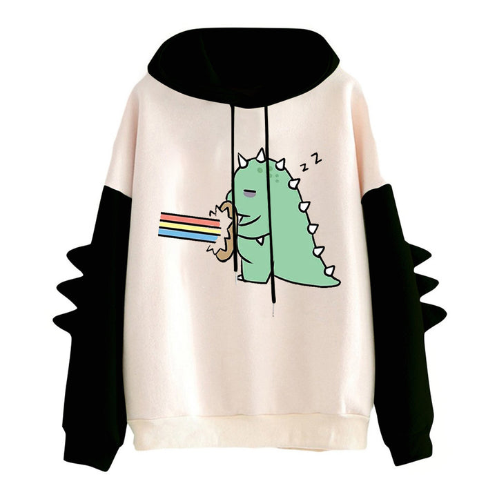 Kvinnes hoodie med unikt hjerte design og trendy detaljer Skjora