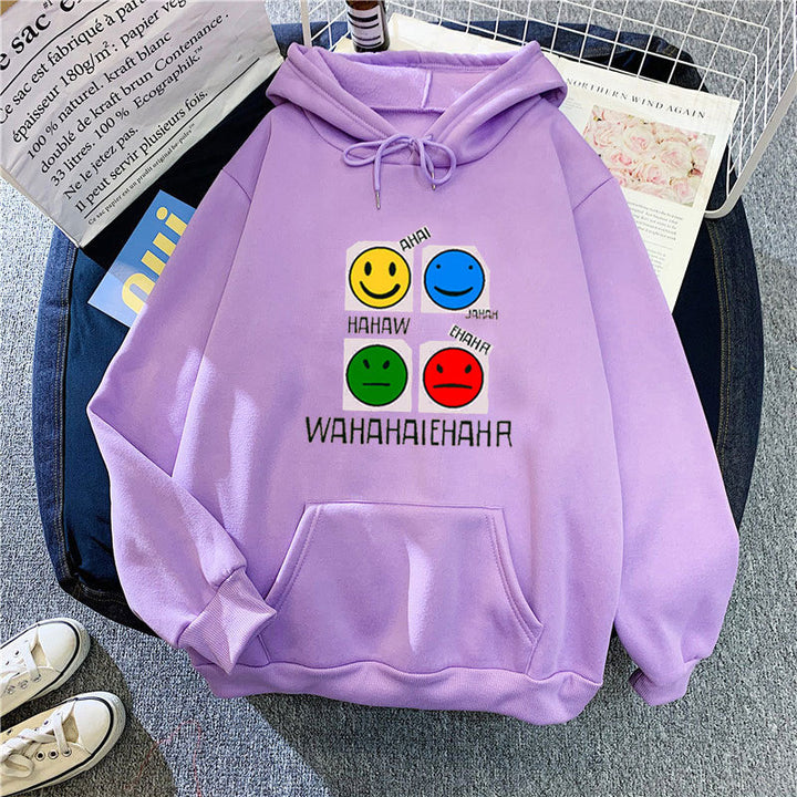 Kvinnehettegenser med livlig emoji-design Skjora