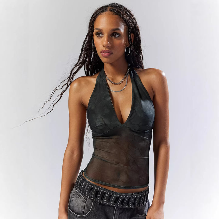 Women's Elegant and close-fitting top in a trendy pattern Skjora