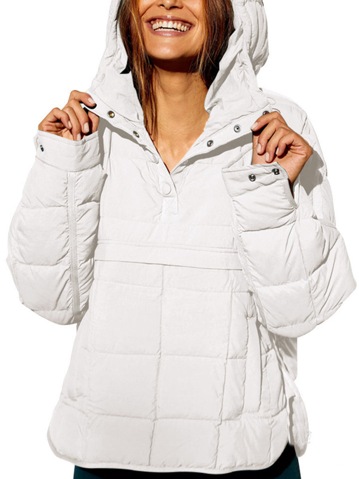 Kvinne Plus Size Polstret Jakke med Hette Skjora