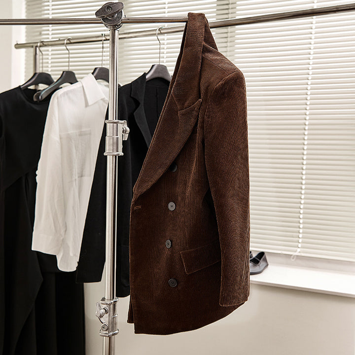Damer elegant Cordblazer med dobbel knapperekke og klassisk snitt Skjora
