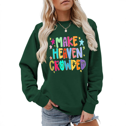 Dame sweatshirt med fargerik design og leken tekst Skjora