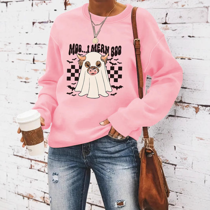 Dame sweatshirt i munter Halloween-design Skjora