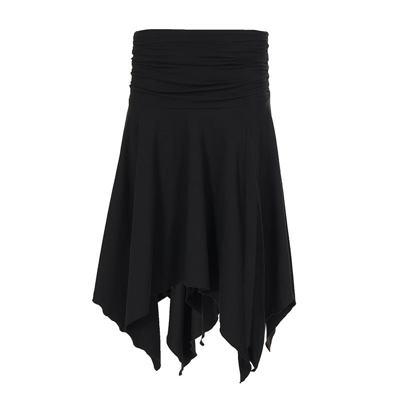 Women's Asymmetrical Ruched Wrap Skirt Skjora