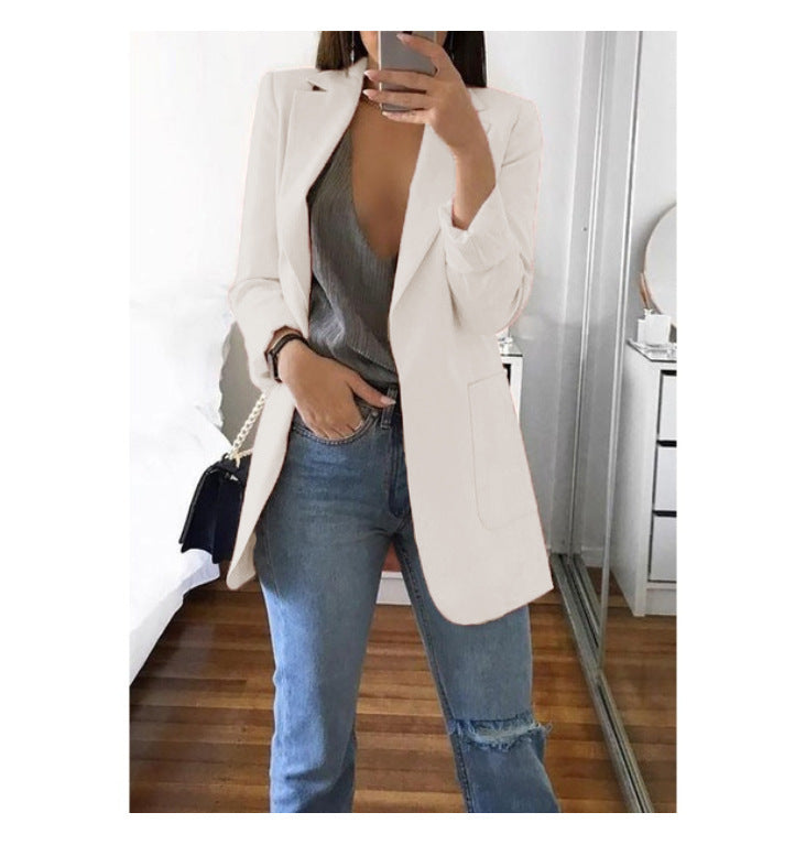 Dame elegant blazer med innsvingt snitt og praktiske lommer Skjora