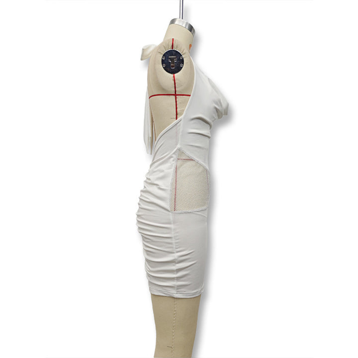Dame Figurtilpasset Minikjole med elegant Halter og raffinert Drapering Skjora