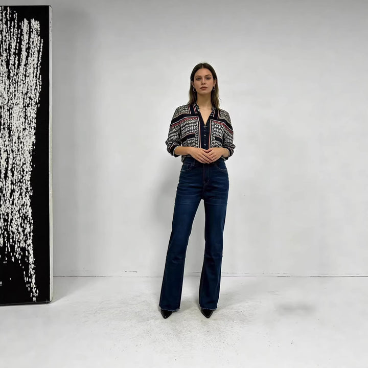 Damer høy midje bootcut jeans i elegant design Skjora