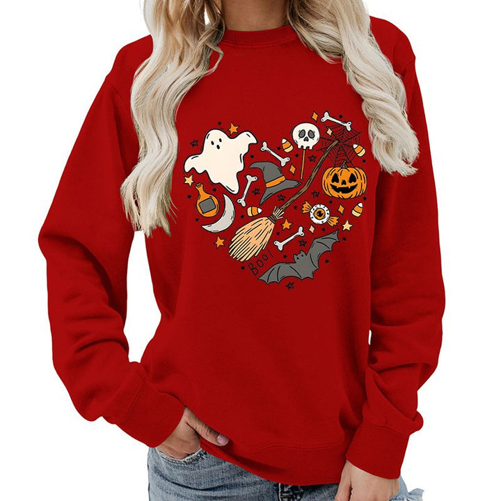 Dame Halloween Sweatshirt med Kreativ Design Skjora