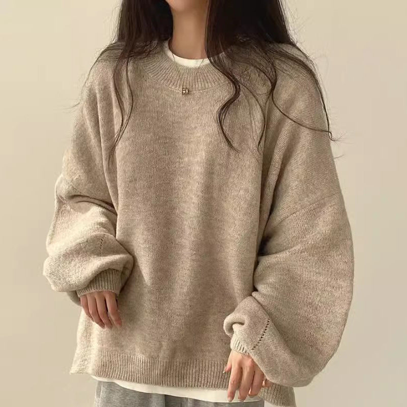 Dame oversized strikkegenser med brede ermer og avslappet snitt Skjora