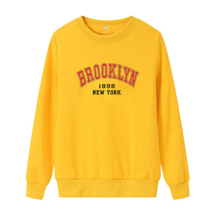 Dame avslappet oversized genser med Brooklyn-print Skjora