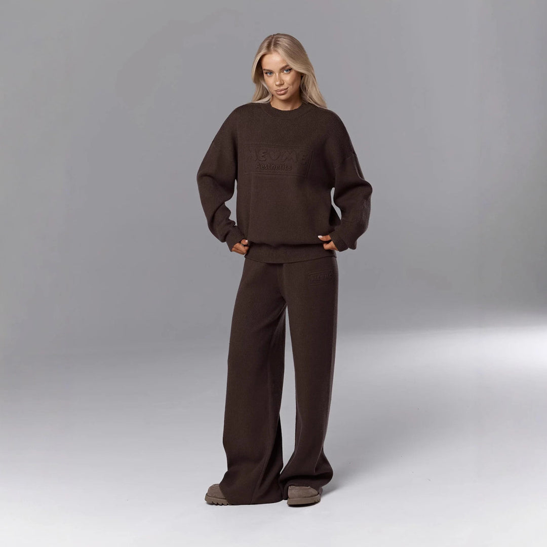 Damer komfortabel strikket jumpsuit med løs passform og høy kvalitet håndverk Skjora