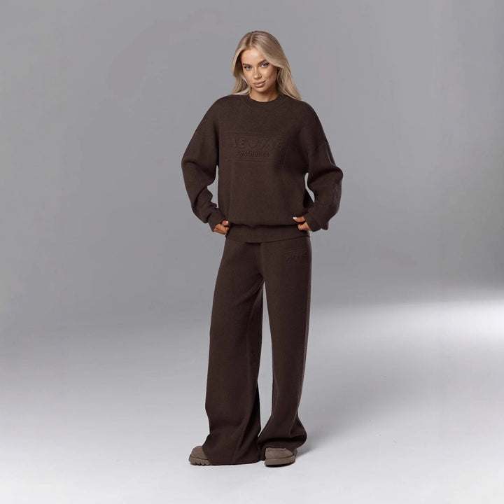 Damer komfortabel strikket jumpsuit med løs passform og høy kvalitet håndverk Skjora