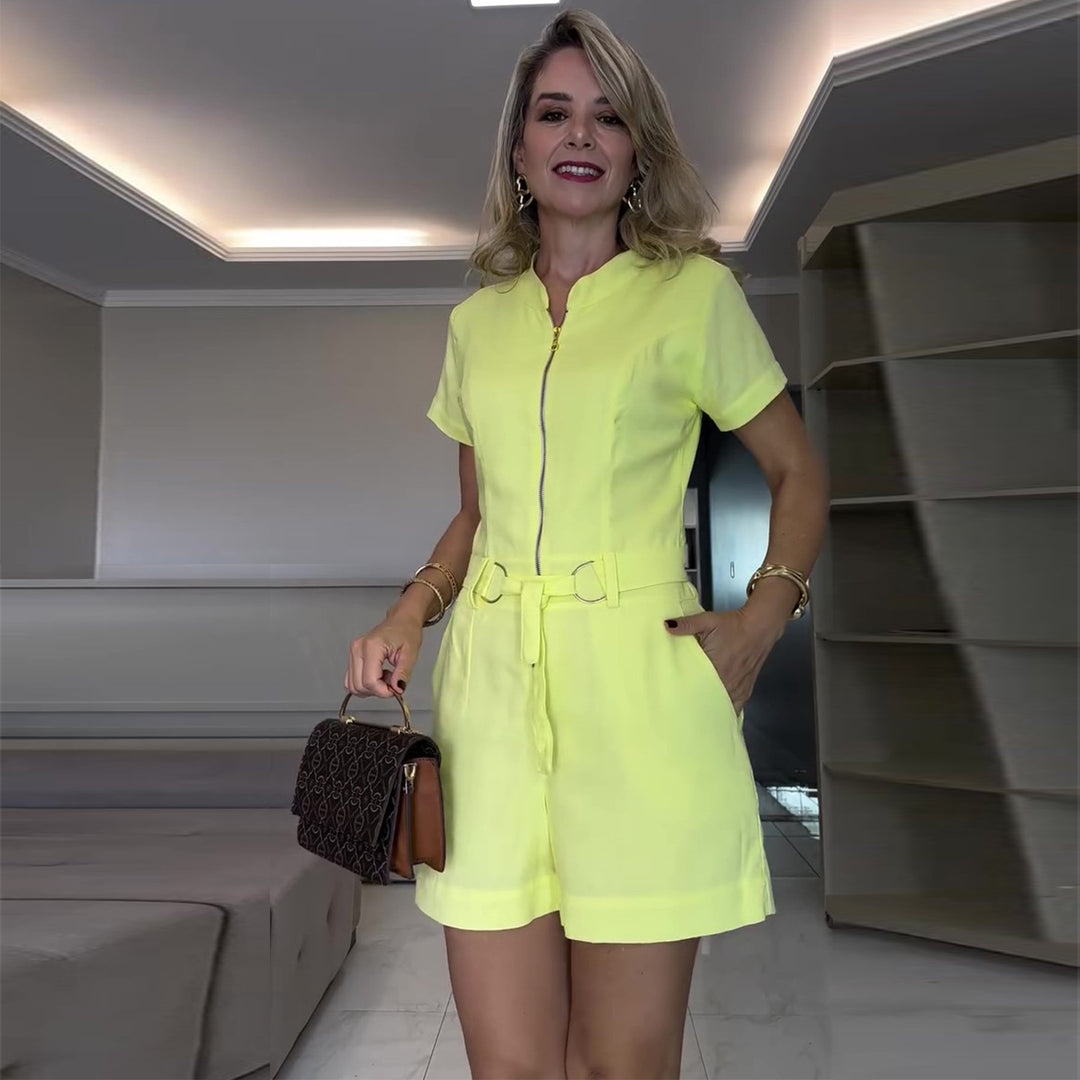 Dame jumpsuit med en skreddersydd snitt og elegant glidelås Skjora