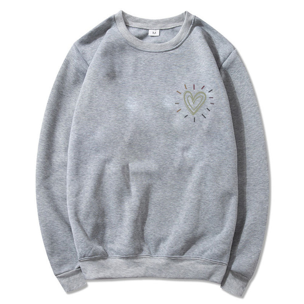 Dame Oversized Sweatshirt med søtt hjerte-motiv og avslappet snitt Skjora