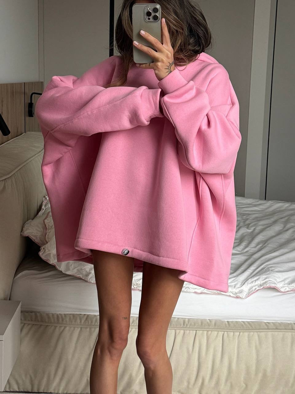 Kvinne Oversized Hettegenser med Gammeldags Snitt Skjora